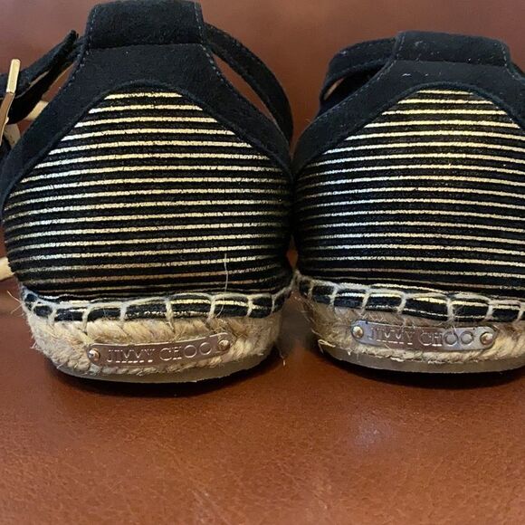 Jimmy Choo Donna Striped Metallic Espadrille 9.5 - Picture 8 of 16